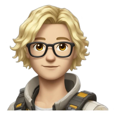 apex legends men blond brille wenig haare sticker