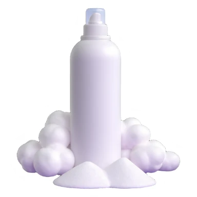 baby powder bottle with puff of white powder sticker