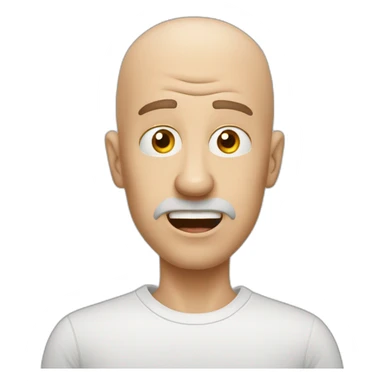Funny emoji of a deranged bald white male sticker
