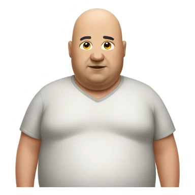 Bald fat man sticker