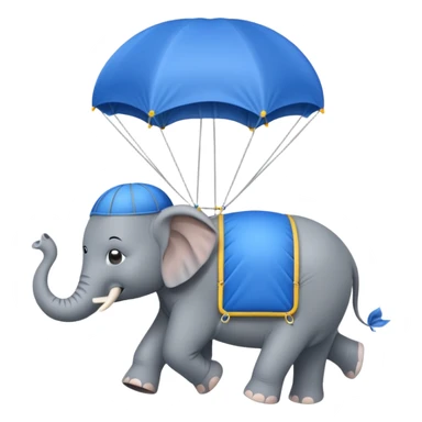 elephant riding blue parachute sticker