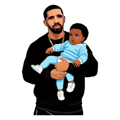 P￼ diddy putting baby oli on drake  sticker