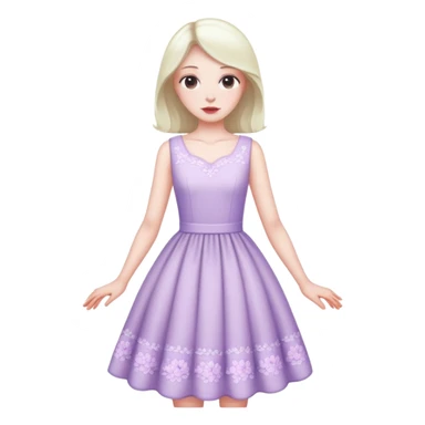 very pale almost white lavender rosy dress sticker
