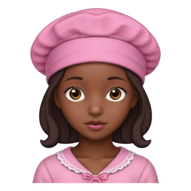 Black girl with pink bonnet teen sticker