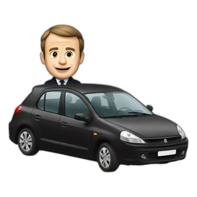 macron dans une voiture sticker
