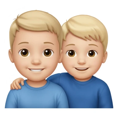 On the left side, it is half a photo of a baby, on the right side, it is half a photo of a young boy. Half baby half boy sticker