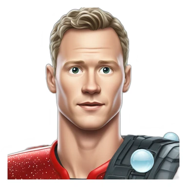 Fancy disco futuristic Jonathan Toews in spaceship bubble sticker