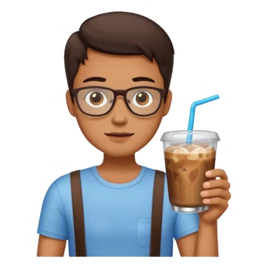Shorts glass of iced coffee without cream sticker
