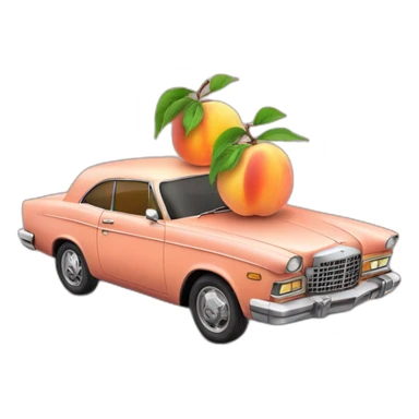peach fruit with money on the car sticker