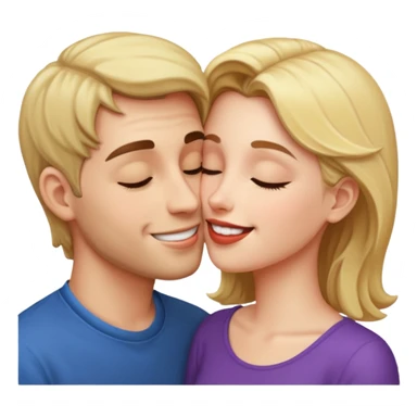 couple sleeping together kissing  sticker