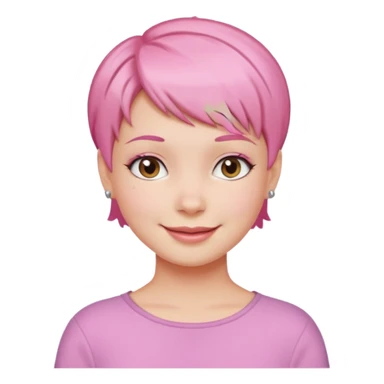 pink short hair girl sticker