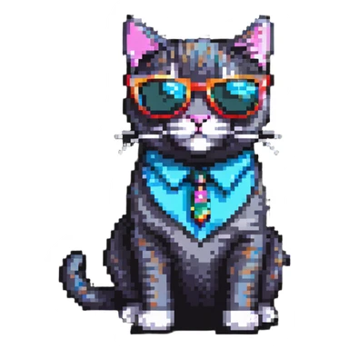 Cool cat wearing sunglasses, looking confident sticker