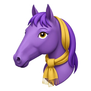 Purple horse wearing yellow scarf
 sticker