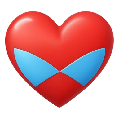  a bright red heart centered on a smooth blue background, minimalistic style, flat design, no text, looks clean and bold, emoji format.” sticker