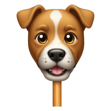A dog holding a plunger sticker