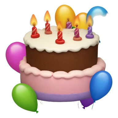 Birthday cake with balloons  sticker