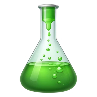 green chemical flask sticker
