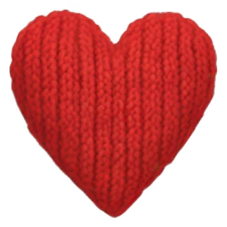 Knitted heart sticker