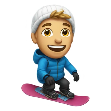 White man snowboarding  sticker