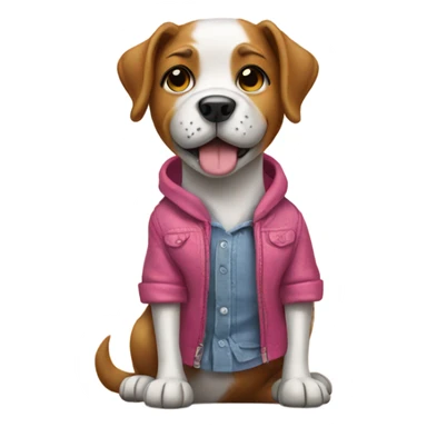 Dog wearing clothes sticker