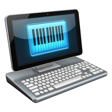 a computer play music sticker