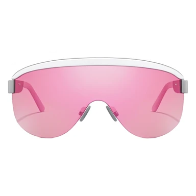 ultra minimalist frameless pink tinted shield visor sunglasses, simple clean lines sticker