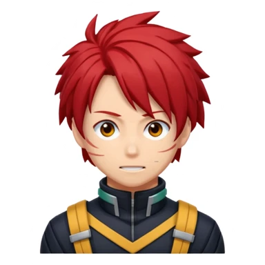 Oh My hero academy character with black and red hair  sticker