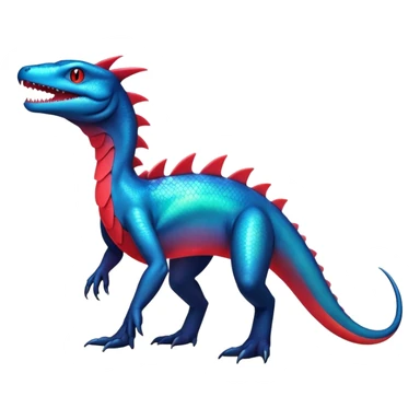 Colorful Iridescent Exotic Salandit-Aurorus-Salamence-Fakémon-hybrid-creature (full body)  sticker