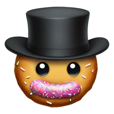 Donut with a top hat sticker