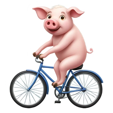 Pig riding a bike sticker