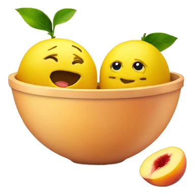 Lemon and peach in a bowl sticker