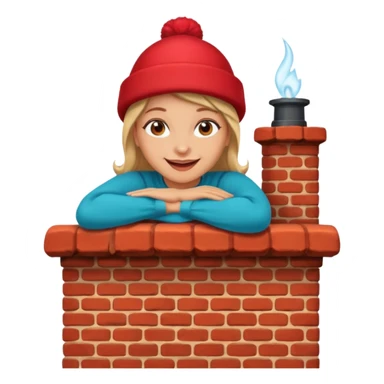 Female lie down on a chimney sticker