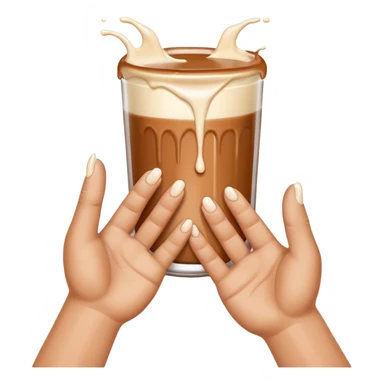 milk dripping directly off palm of brown hand with 5 fingers sticker