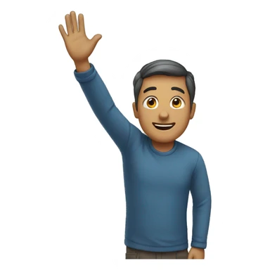 man waving sticker