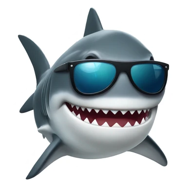 Shark wearing sunglasses sticker