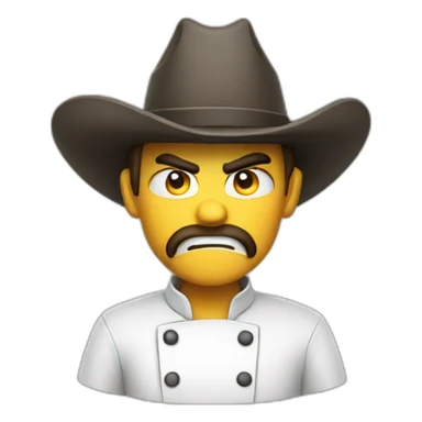 chef cowboy angry sticker