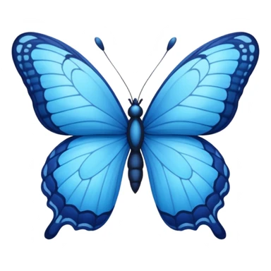 a blue butterfly with a semi colon in the middle as the body sticker
