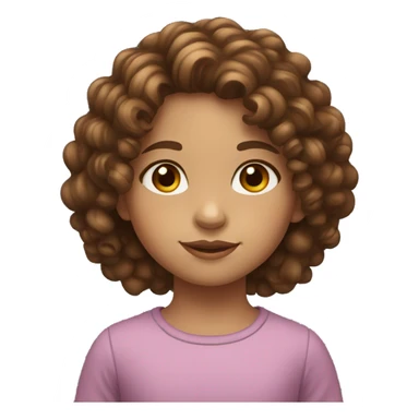 Little girl with curly brown hair and brown eyes sticker