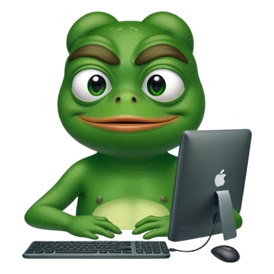 pepe the frog with a pc sticker