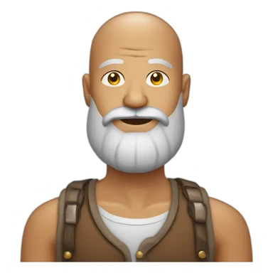 Shiny Bald man Indian with big grey beard sticker