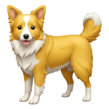 cachorro border collie amarelo e branco full body  sticker