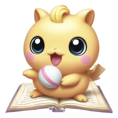 Jiggly puff playing Pictionary with psyduck sticker