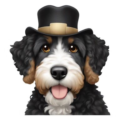 Bernedoodle with purdue hat sticker