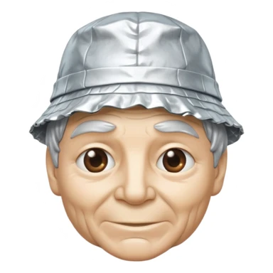 tin foil hat with smirking face sticker