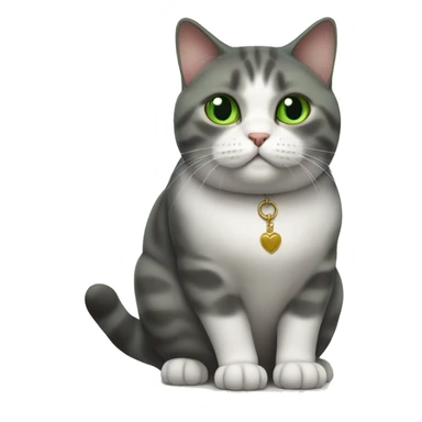 Green eyed fat British short hair cat sticker