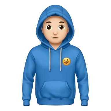 hoodie blu simple, dont add laces and no face ore smile sticker