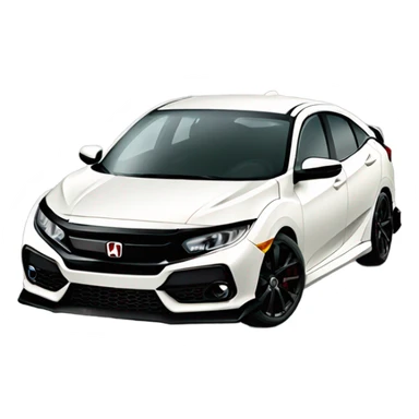 Honda civic with black hood with custom bumper sticker