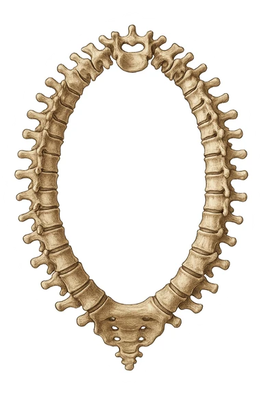 SPINA DORSALE ANATOMICA UMANA REALISTICA CHIUSA A CERCHIO sticker