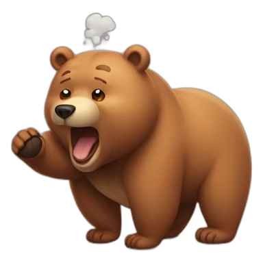 a bear farting sticker