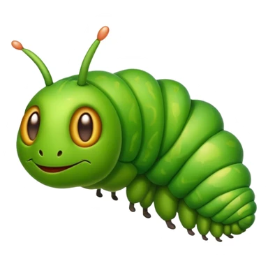 Cinematic Realistic Noble Caterpillar Portrait Emoji, Poised and serene, with a slender, segmented body covered in vivid, detailed green scales accented by subtle natural patterns, and a tiny, focused face with delicate, inquisitive eyes, rendered with lifelike texture and soft natural lighting, high shine, intelligent and delicate, styled with an air of woodland elegance, focused and attentive, soft glowing outline, capturing the essence of a watchful and confident looper caterpillar that appears ready to inch gracefully out of the screen with natural authority! sticker